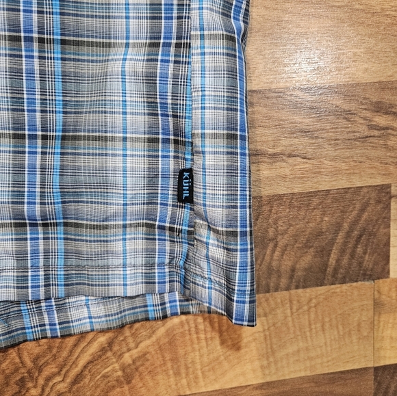 KÜHL Eluxor Ionik Plaid Button Shirt Mens XL Blue Gray Outdoor - Picture 2 of 9